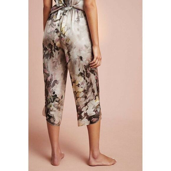 NEW ANTHROPOLOGIE SAMANTHA CHANG BRUSHSTROKE SILK SLEEP PANTS - Picture 3 of 5